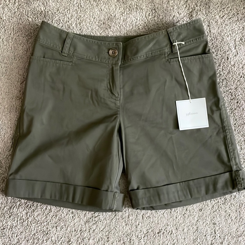 NEW J. Jill 6 chino shorts olive leaf summer nwt womens casual